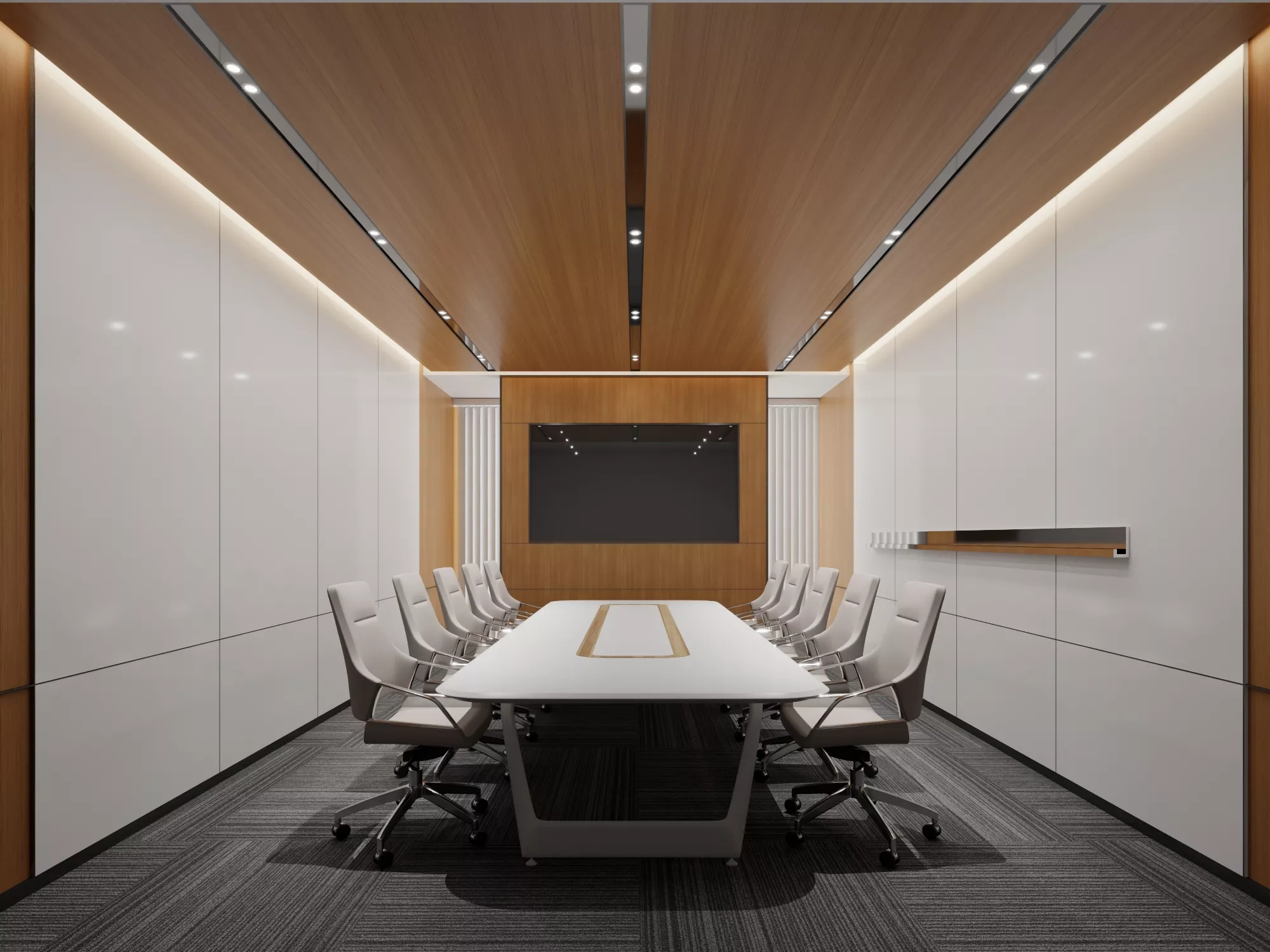 Modern Corporate Meeting Room Interior Scene 3D model