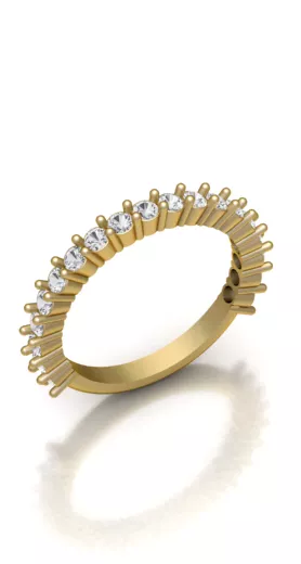 Classic Round-Cut Diamond Half Eternity Ring Free 3D print model