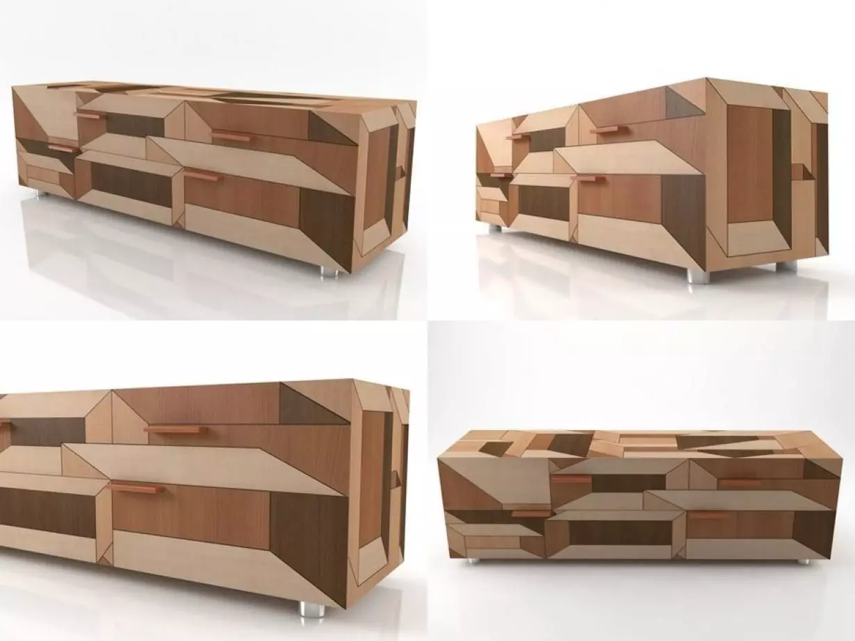 Inlay four furniture made from wood 3D model_1