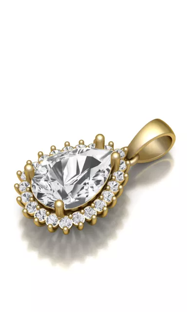 Pear Cut Diamond Pendant Free 3D print model