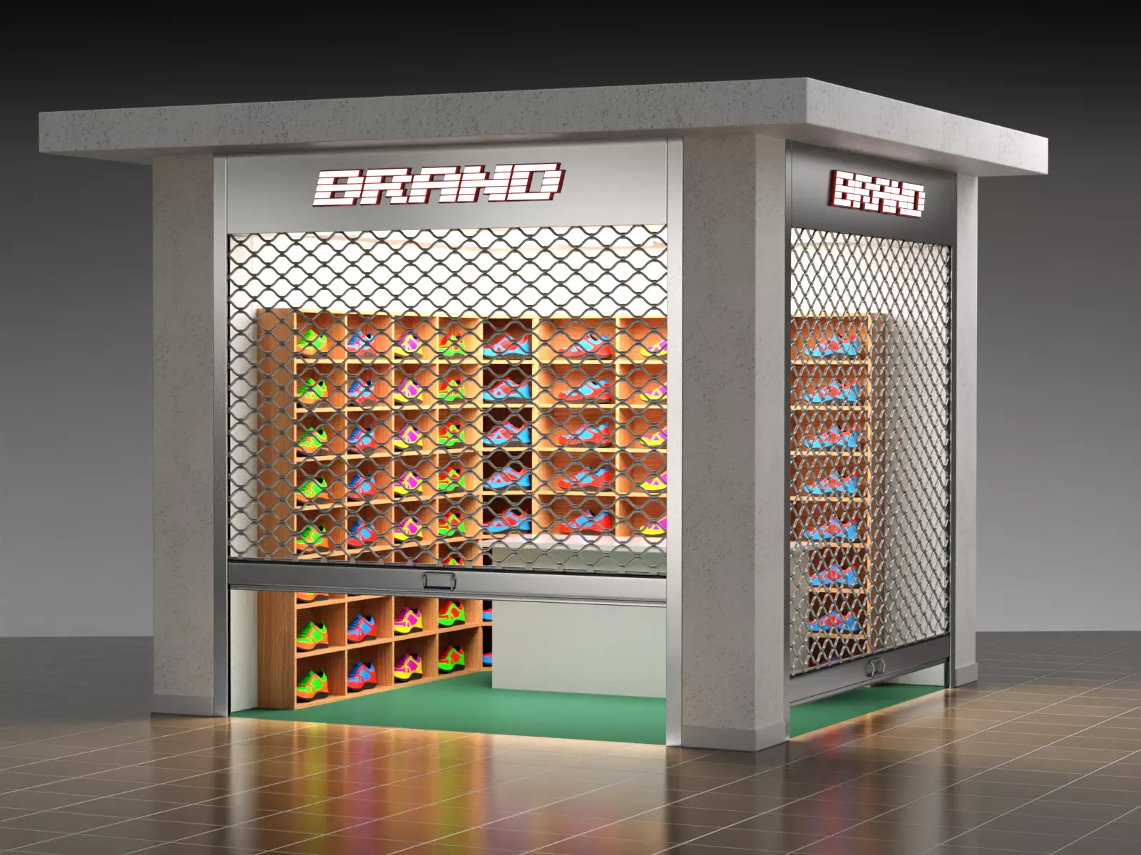 Roll Up Mesh Shutter 3D model