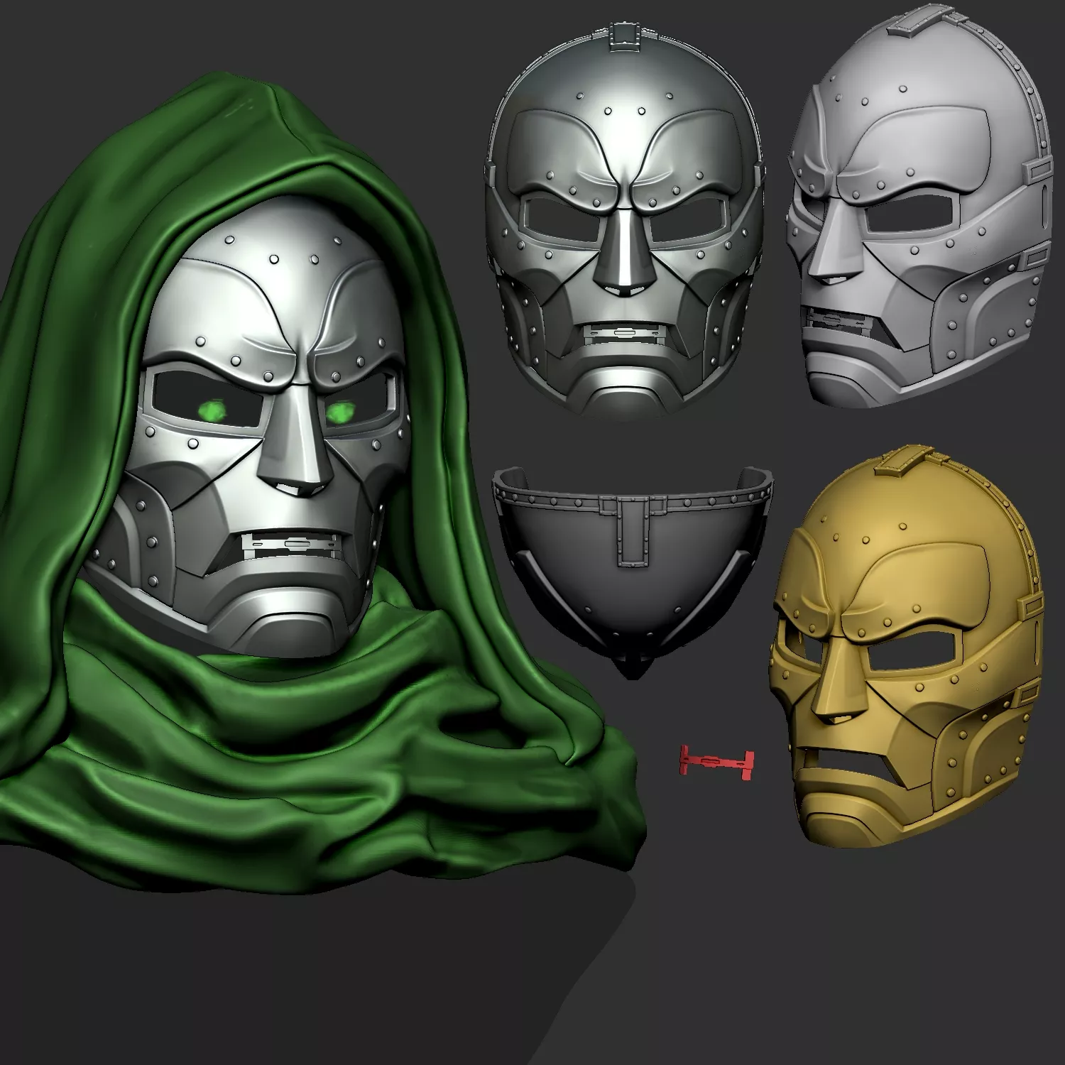 Dr Doom Mask 2026 Movie Concept Accurate STL and Pre set 3MF 3D print model