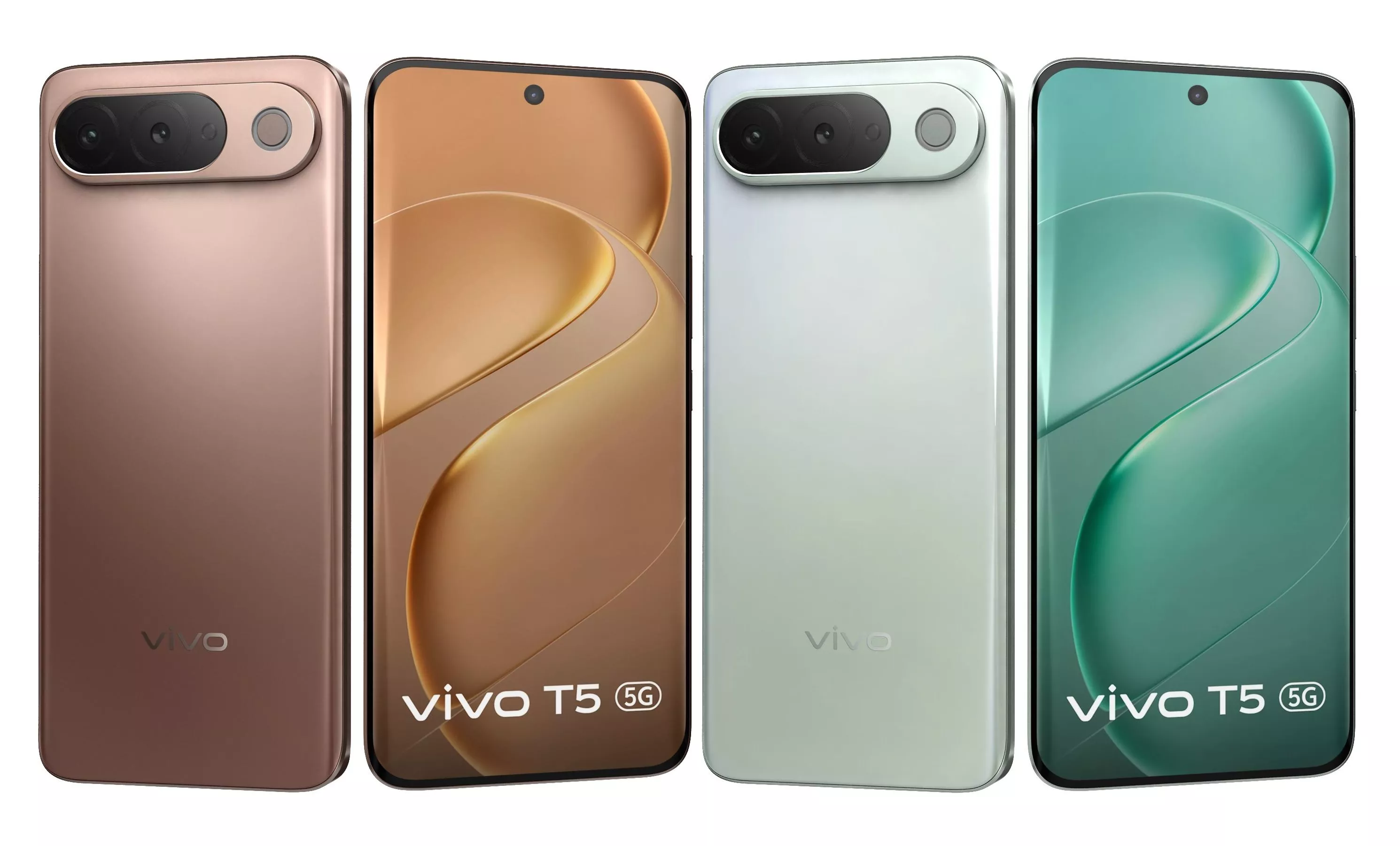 Vivo T5 5G Royal Bronze And Silver Green 3D model