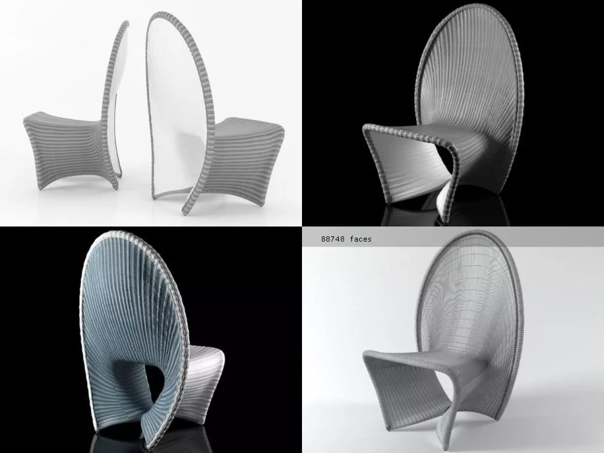 36 h four chairs 3D model_2