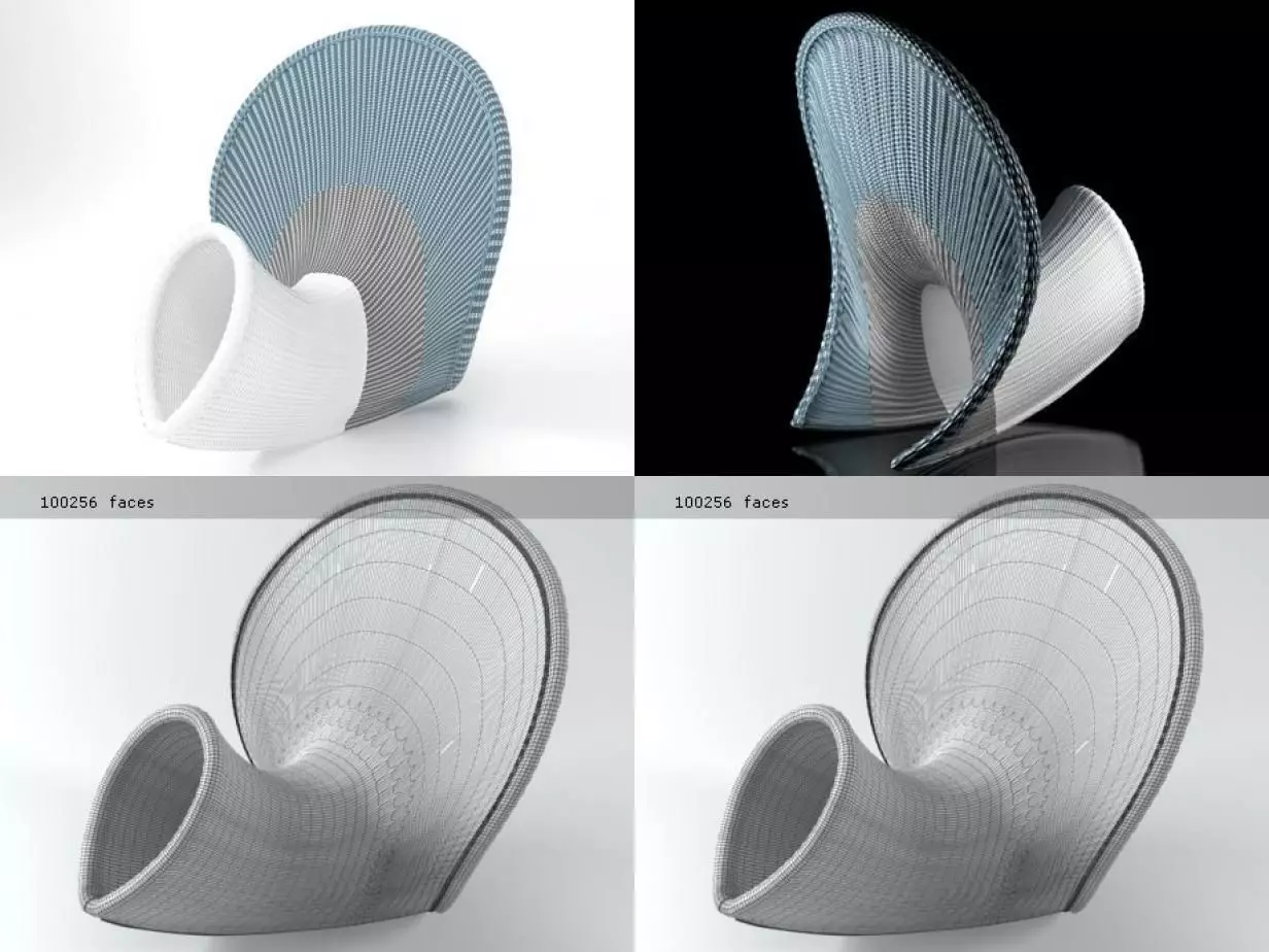 56 h chair designed 3D model_2