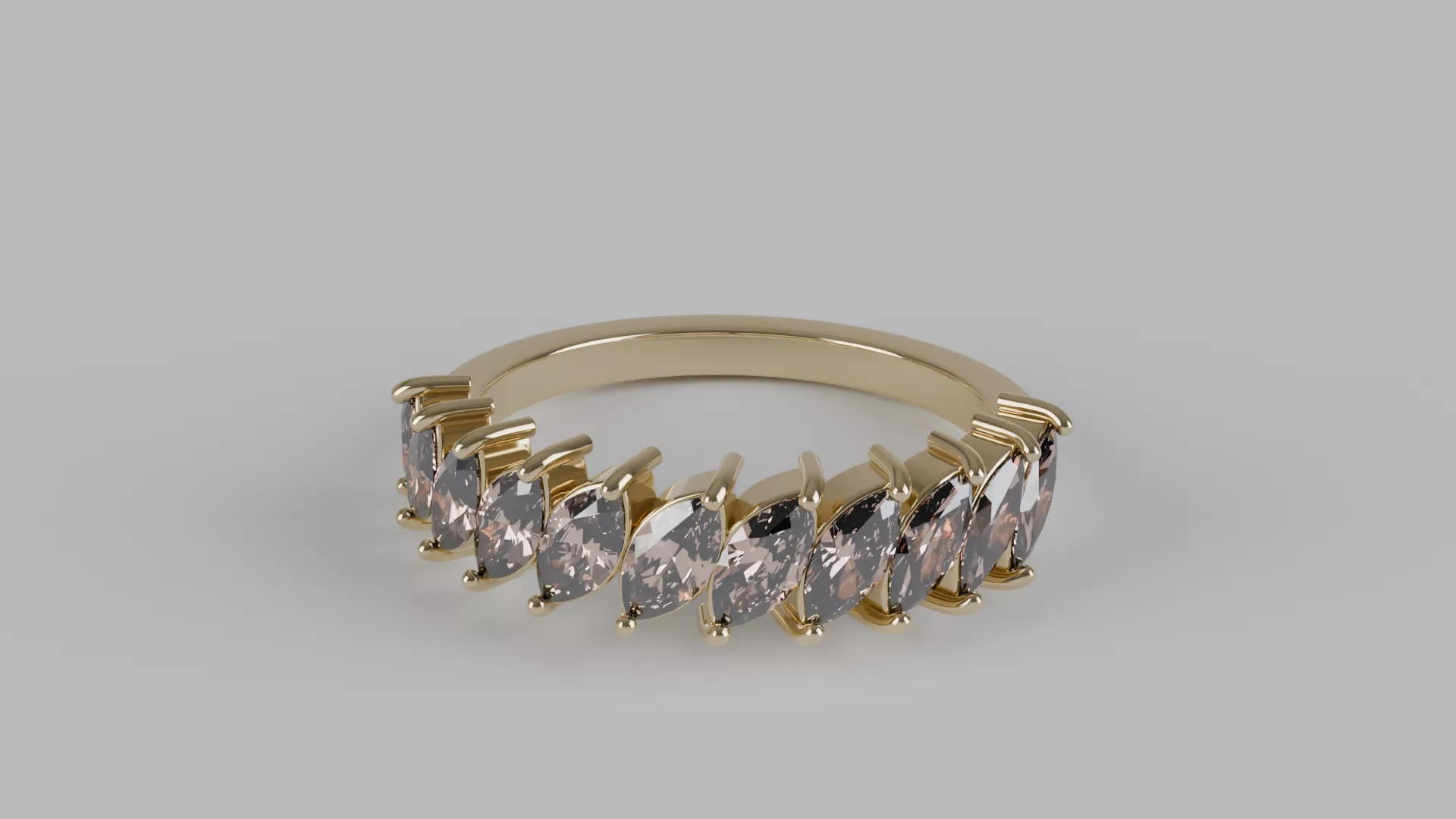 Marquise Gemstone Ring 3D print model