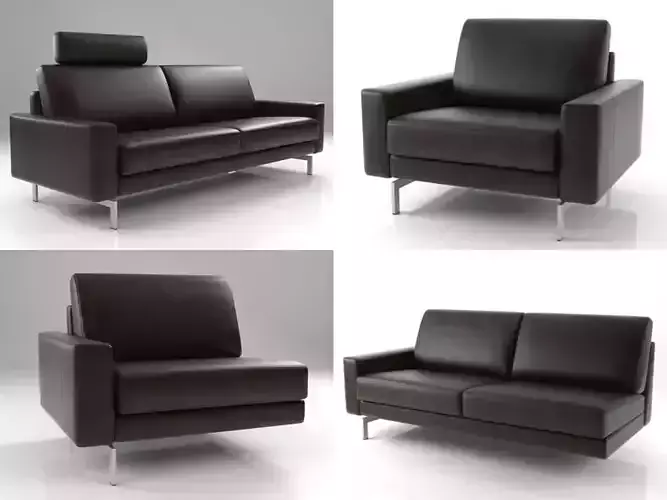 Bolero four different leather sofas 3D model