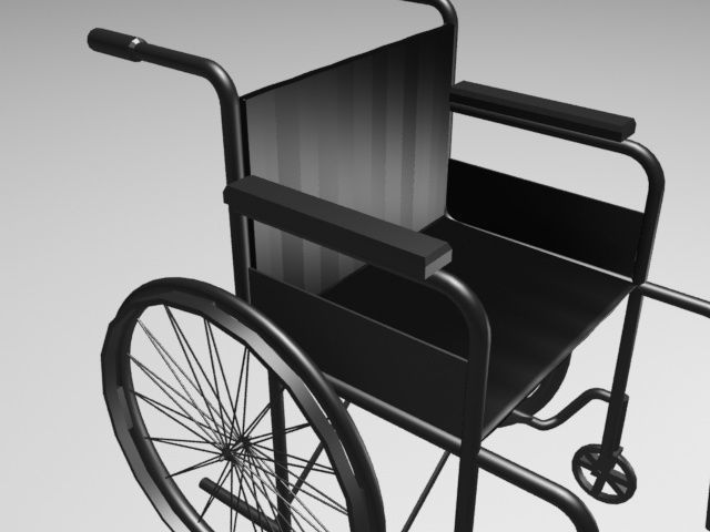 Wheelchair Low-poly 3D model_6