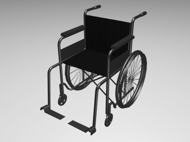 Wheelchair Low-poly 3D model_3