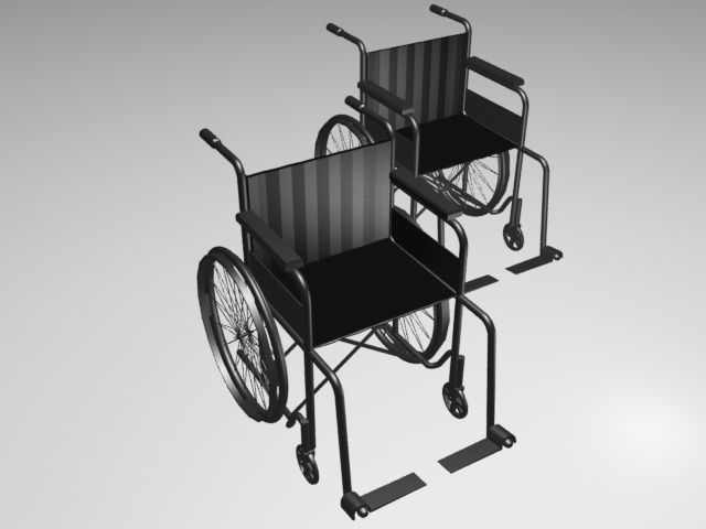 Wheelchair Low-poly 3D model_5