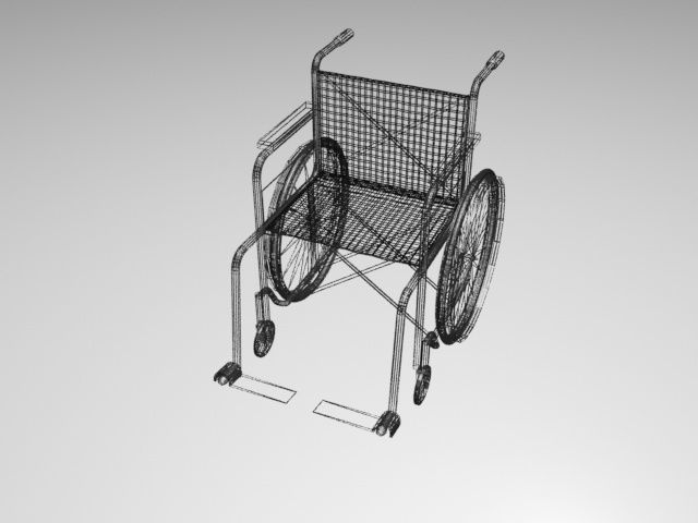 Wheelchair Low-poly 3D model_7