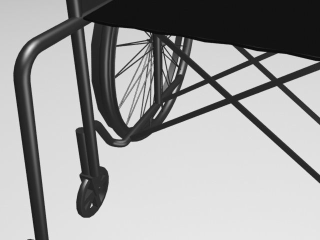 Wheelchair Low-poly 3D model_2