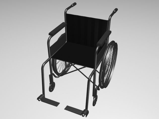 Wheelchair Low-poly 3D model_4