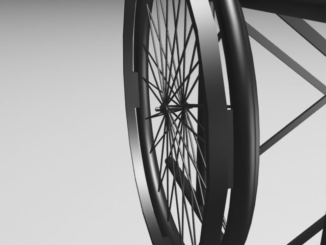 Wheelchair Low-poly 3D model_1