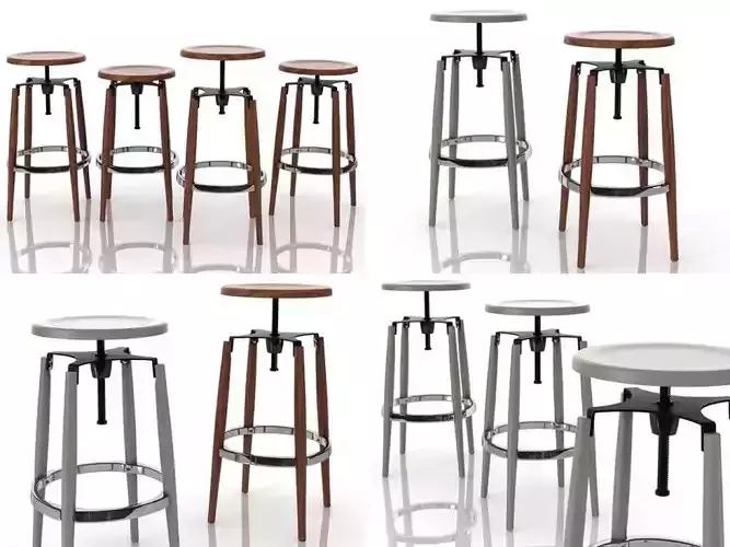 Vitone set of different bar stools 3D model