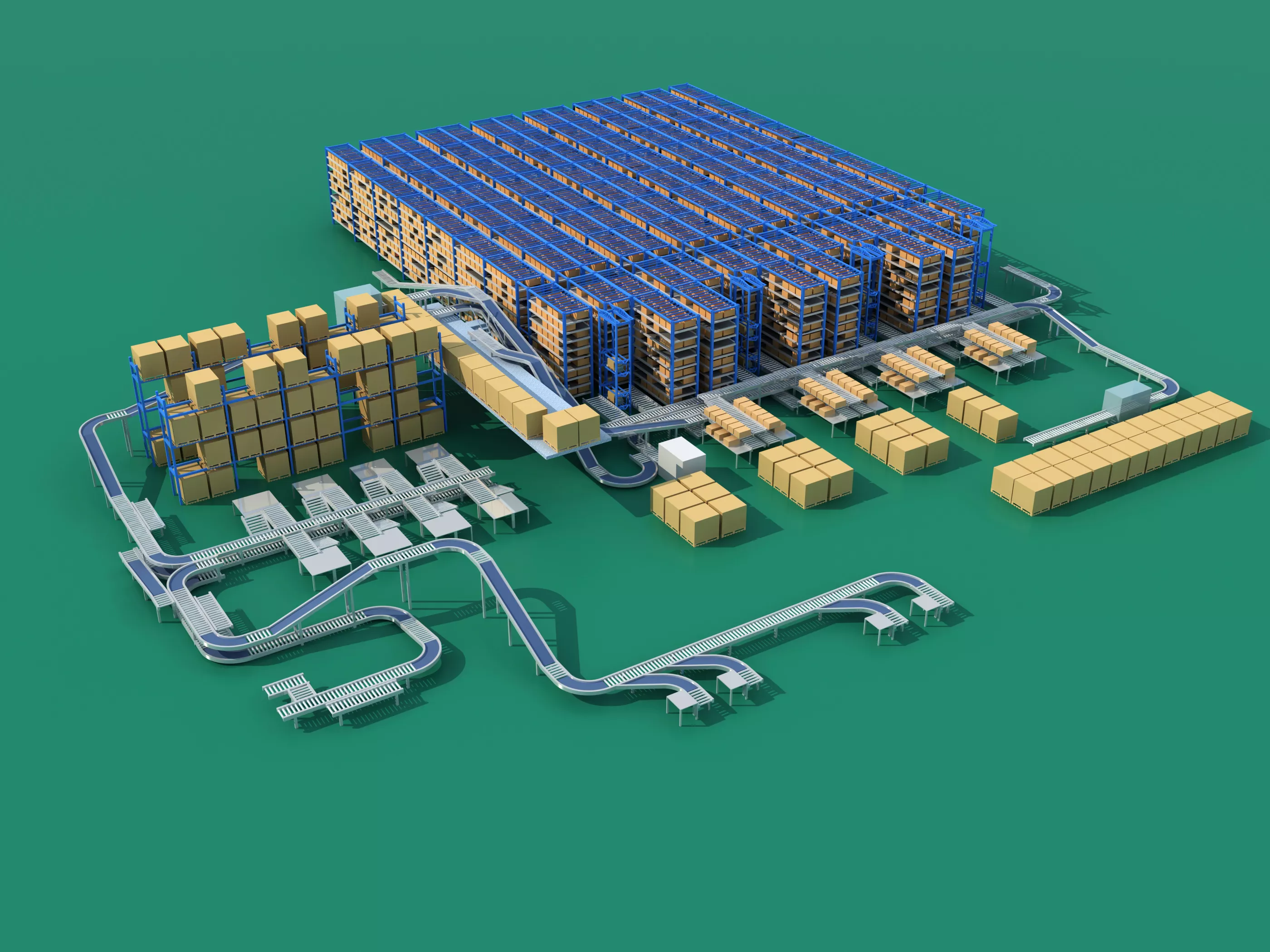 Factory Robot Production Line System 3D model