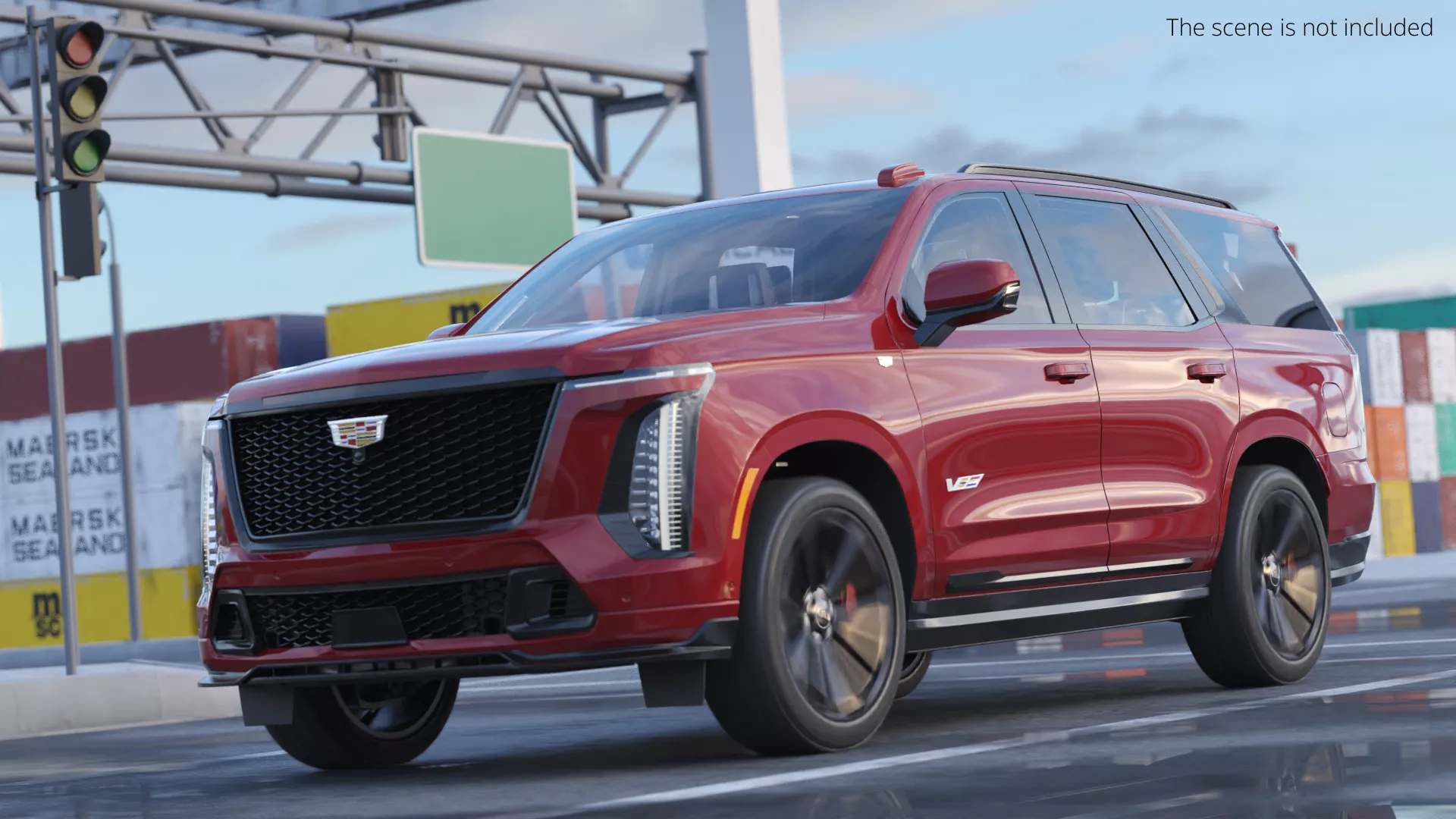 2026 Cadillac Escalade-V Luxury SUV Red Rigged 3D model