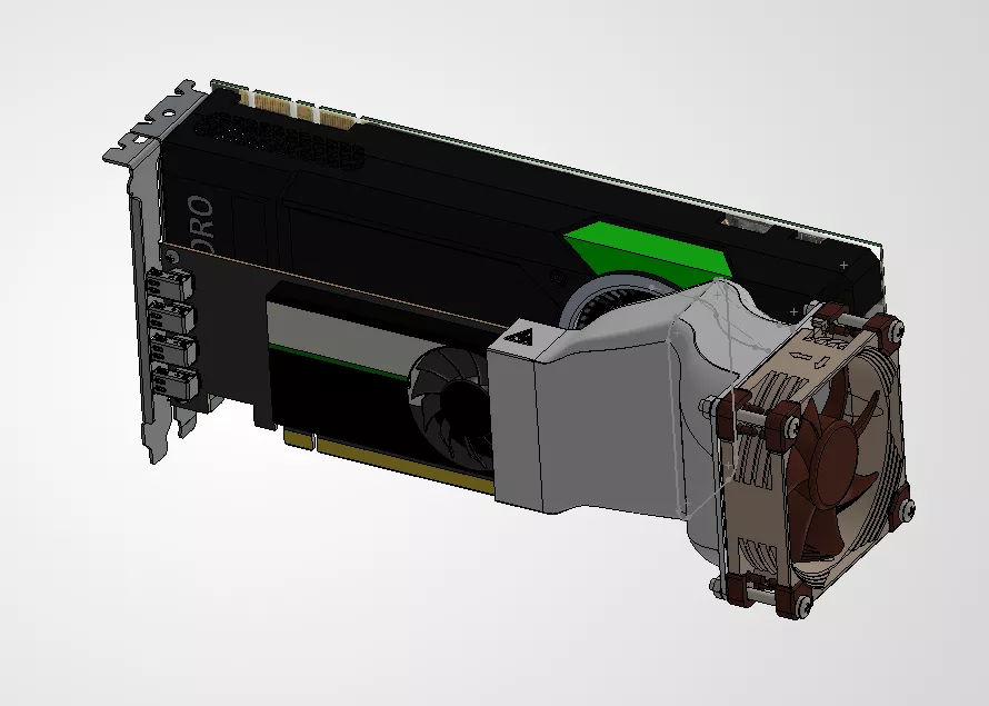 Tesla middle length duct for 80x80xXX fan 3D print model