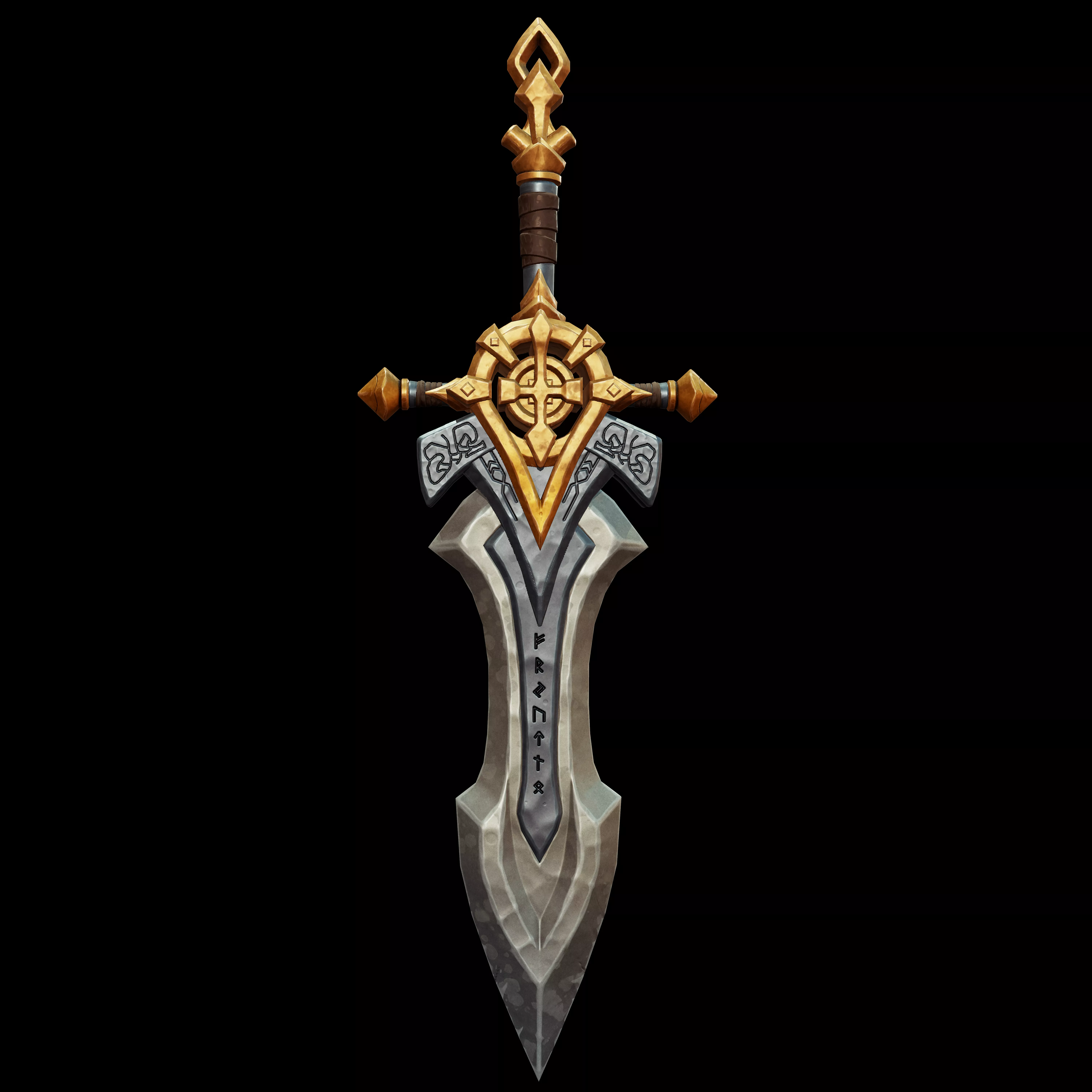 Stylized Sword - Tutorial Included Low-poly 3D model