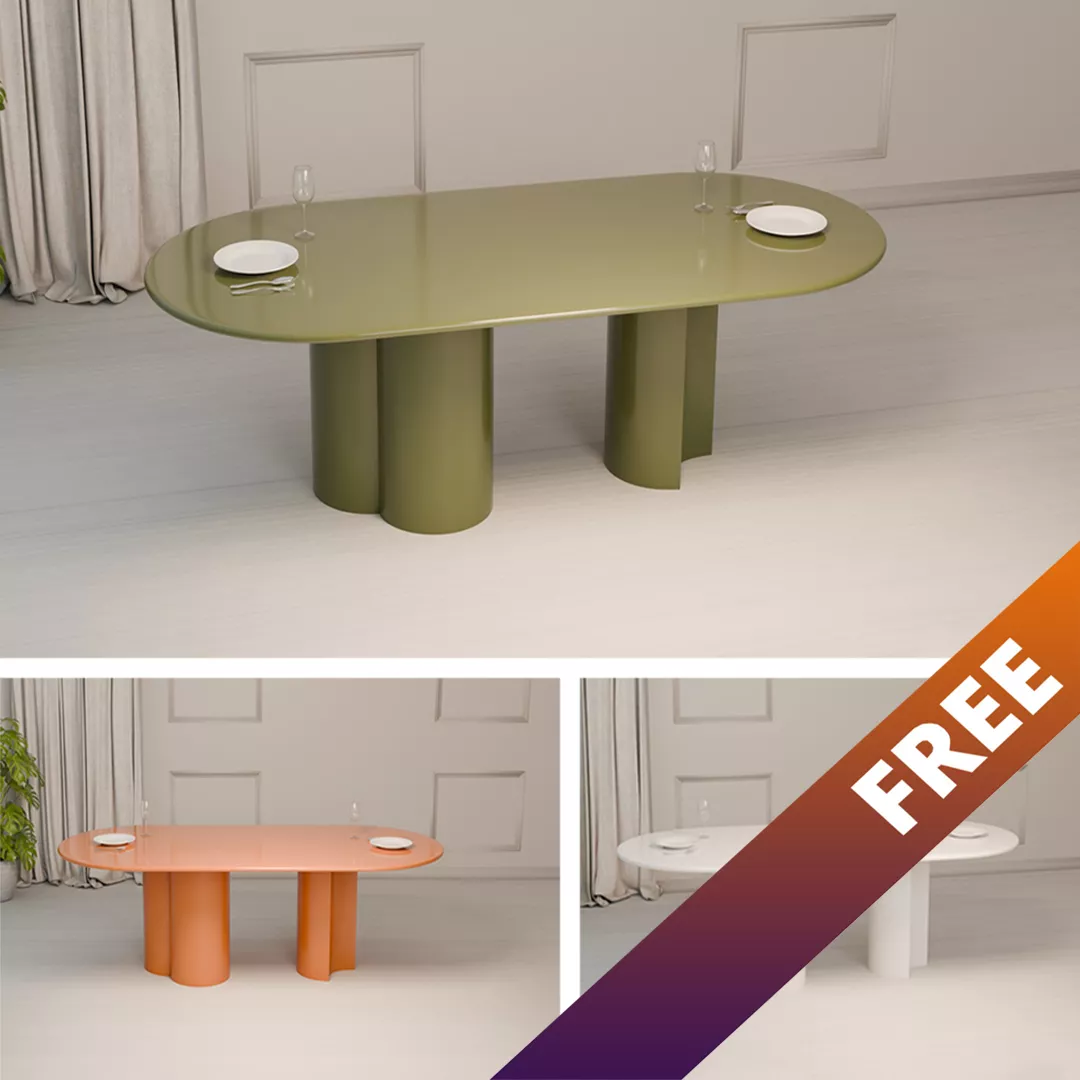 Modern Dining Table - 3 Color Variations - PBR Free low-poly 3D model