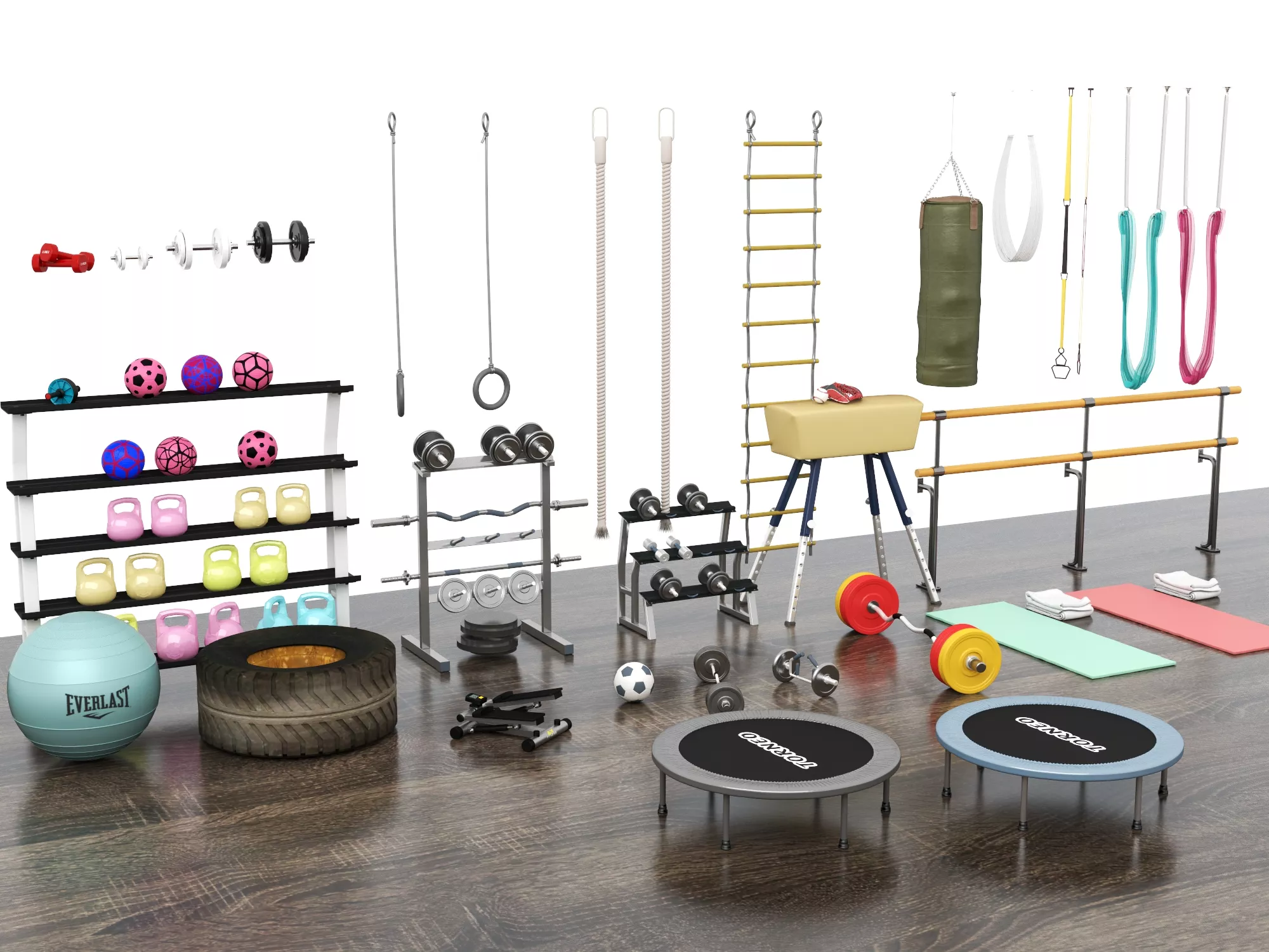 Gym Fitness Sports Equipment Asset Pack 3D model