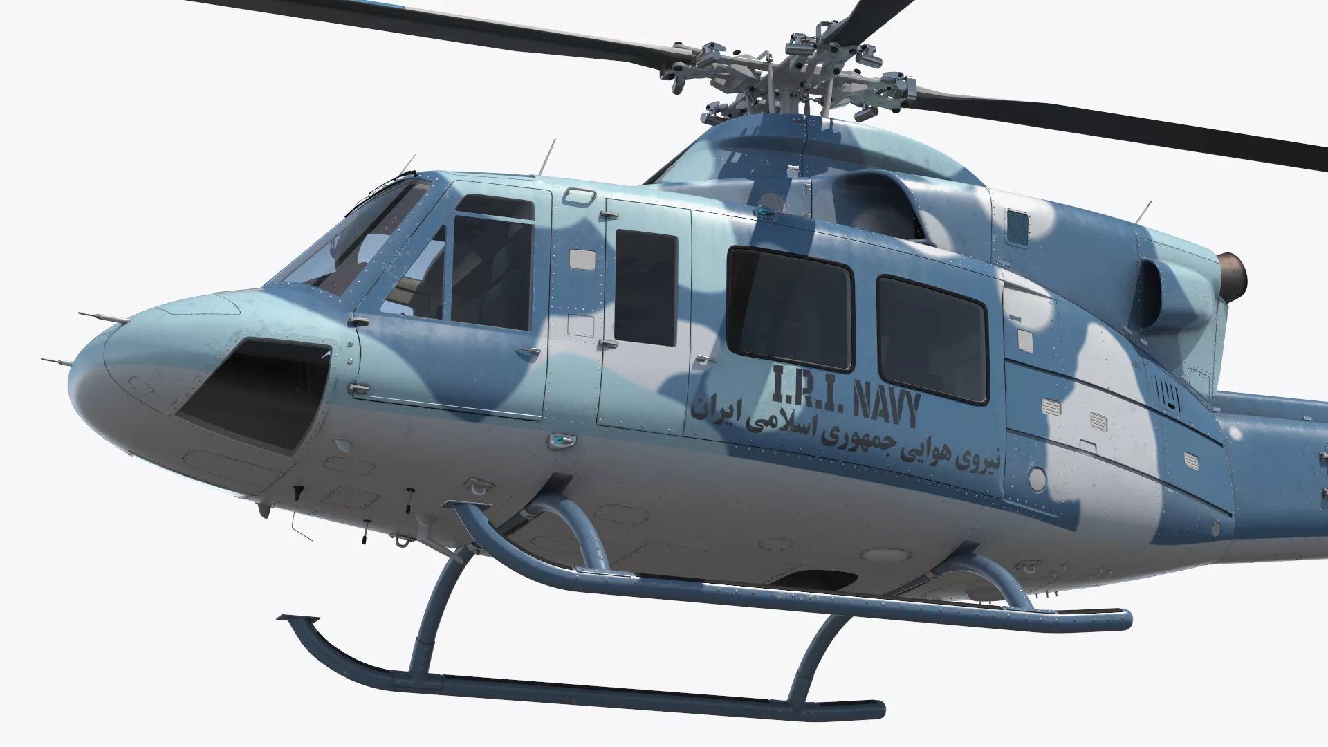 Military Bell 412 Iranian Navy Helicopter Rigged 3D model