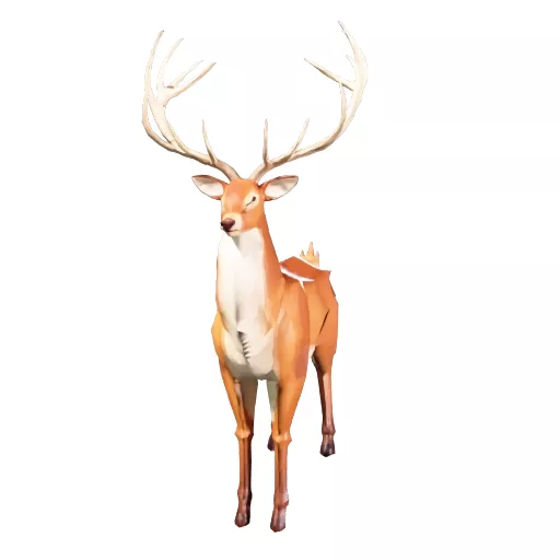 Low Poly Stylized Stag Deer 3D Model 3D model
