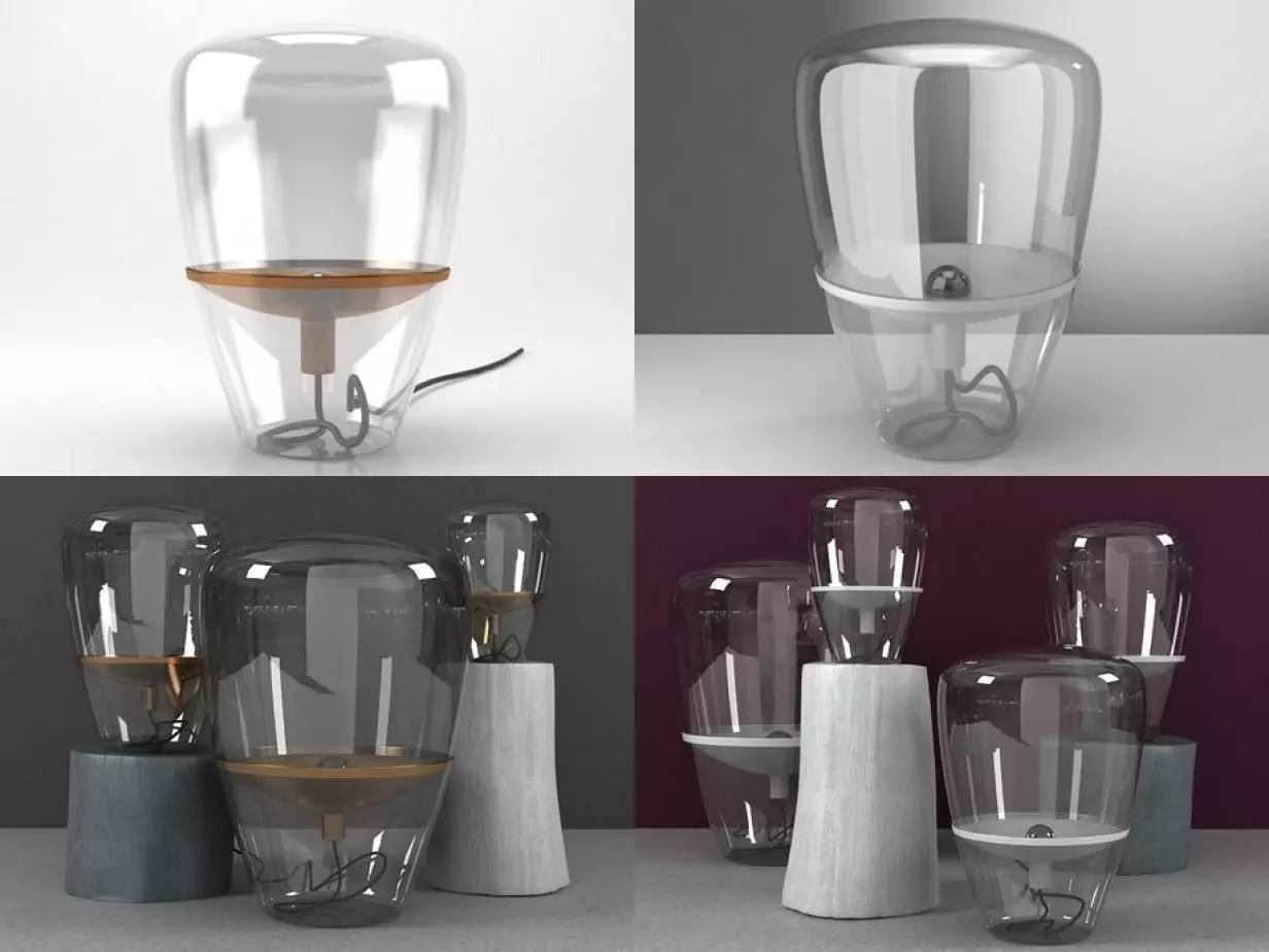 Balloons three glass mugs with liquid inside 3D model_5