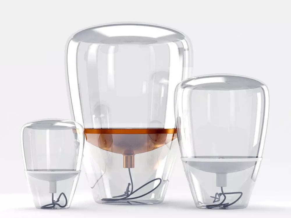 Balloons three glass mugs with liquid inside 3D model_2