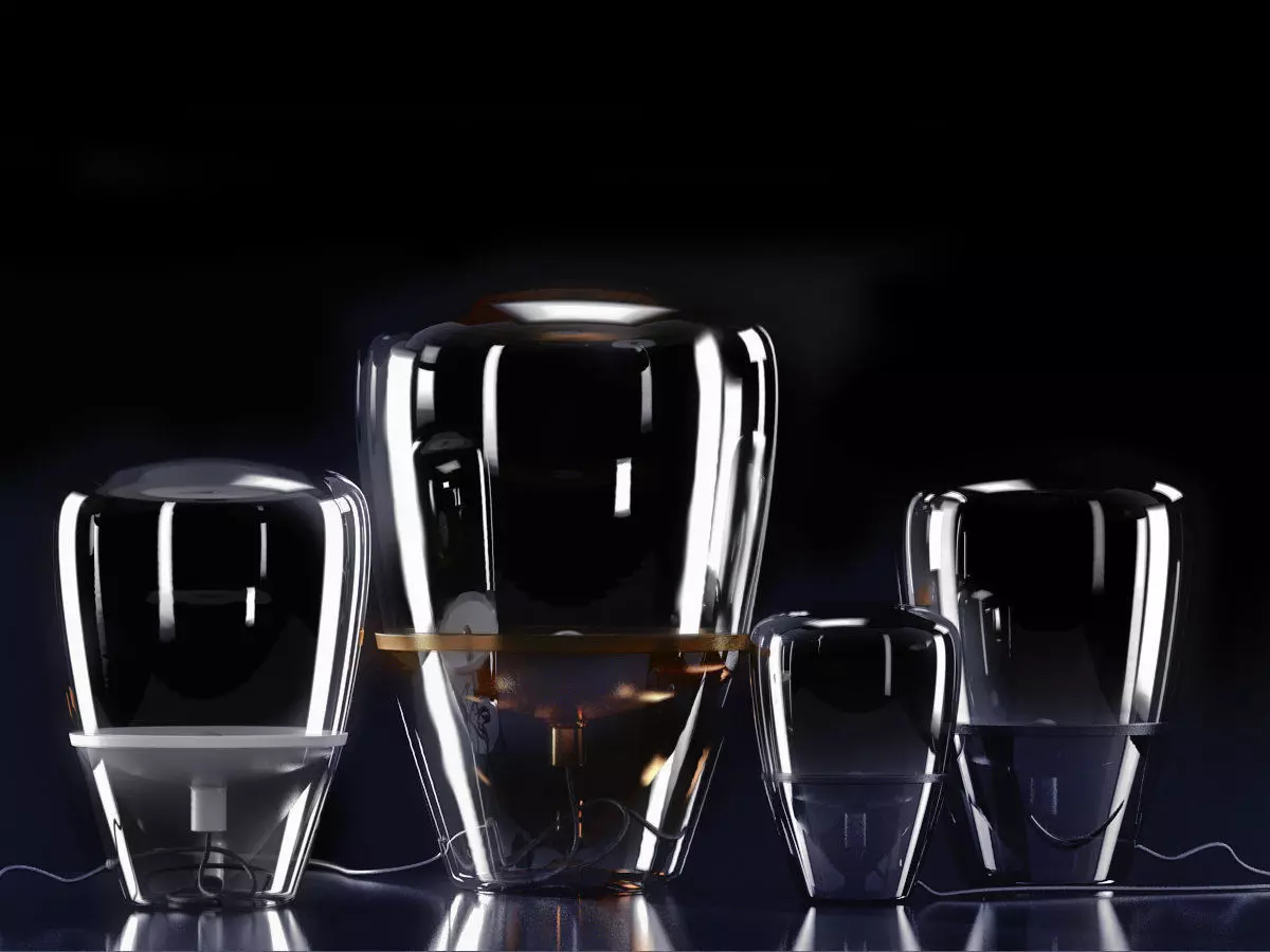 Balloons three glass mugs with liquid inside 3D model_1