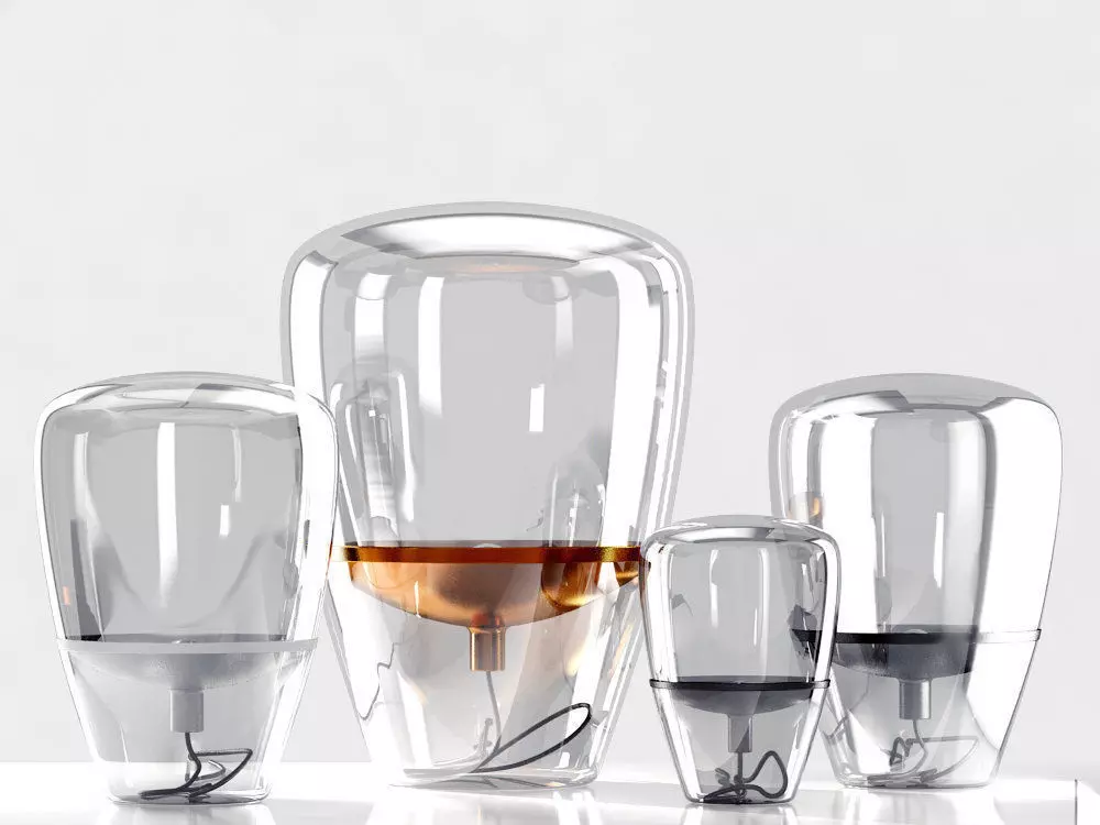 Balloons three glass mugs with liquid inside 3D model_3