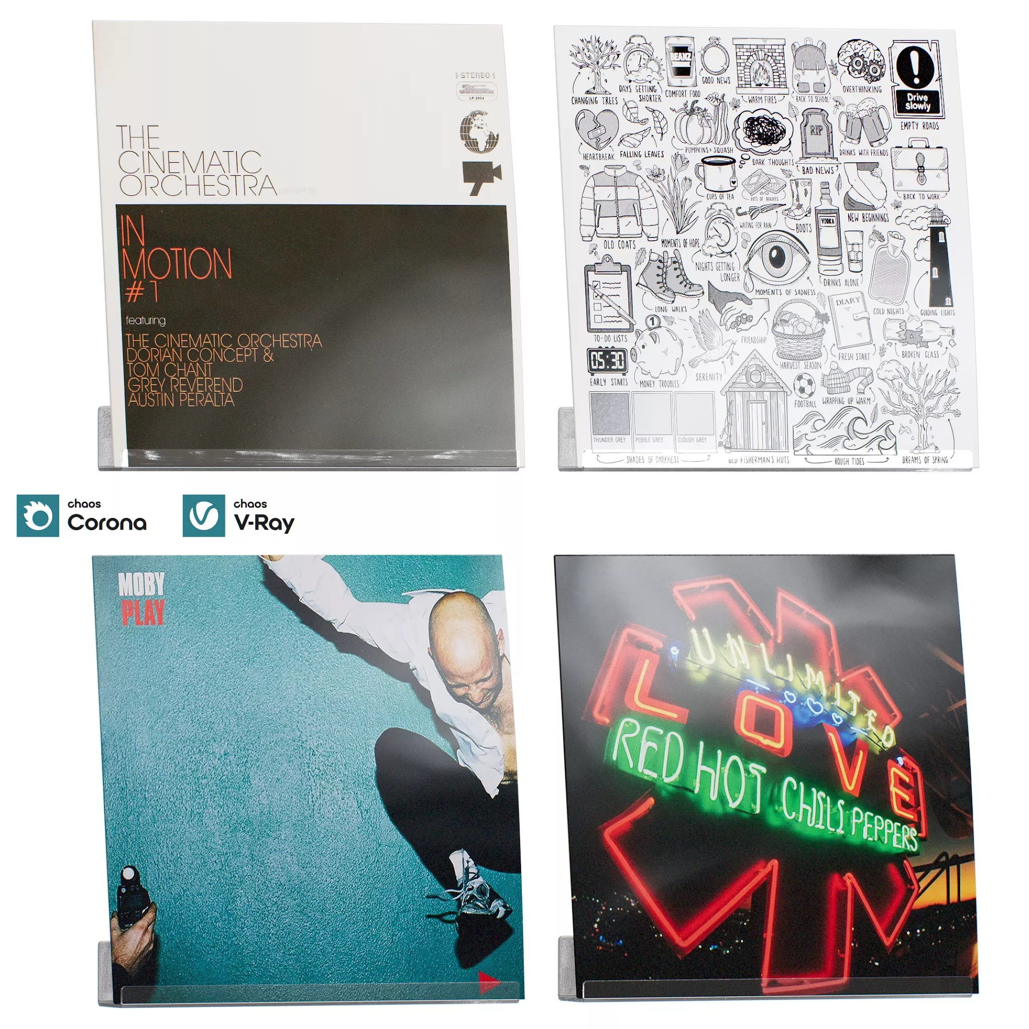 Vinyl Records Sleeves 3D model