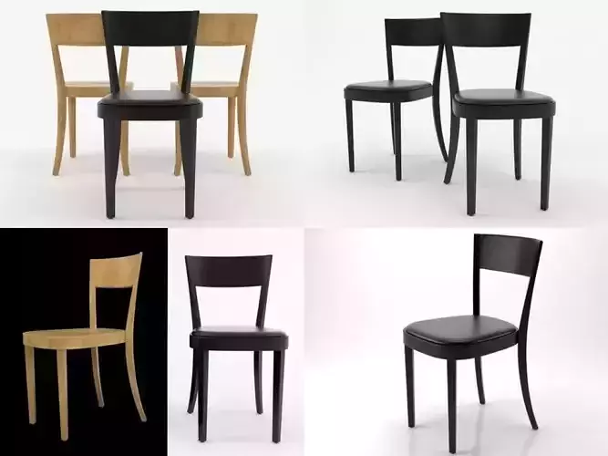 Lotus four different chairs 3D model