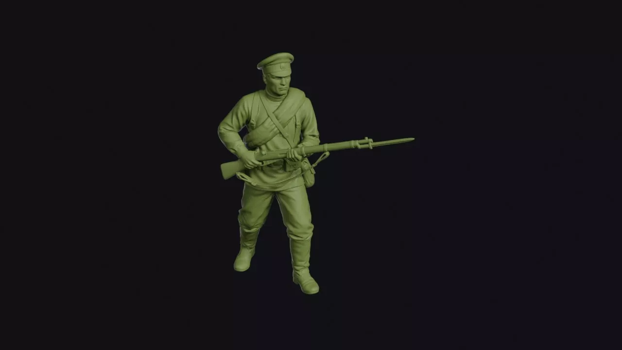 Russo-Turkish War Russian Infantryman Advancing 3D print model