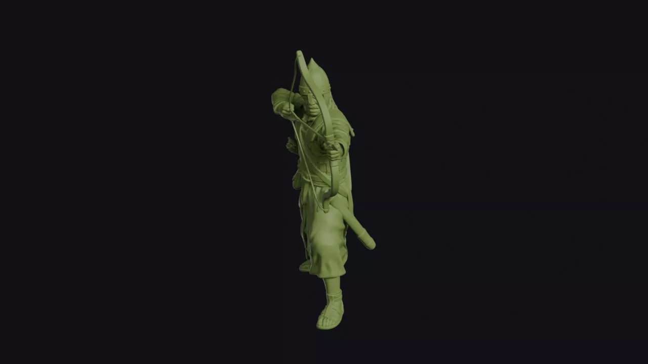 Roman Syrian Archer Auxiliary at Full Draw with a Conical Helmet 3D print model