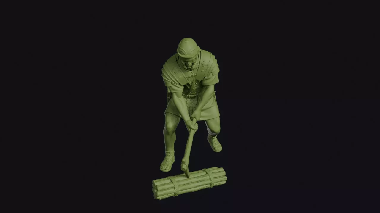 Roman Legionary Digging with a Dolabra Pick 3D print model