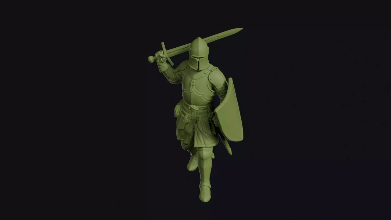 Portuguese Man-at-Arms Advancing with Raised Sword 3D print model