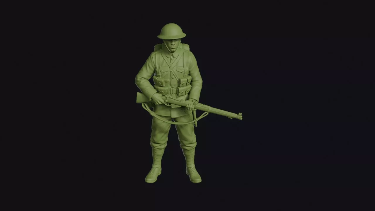 Portuguese Great War Infantryman Standing Sentry 3D print model