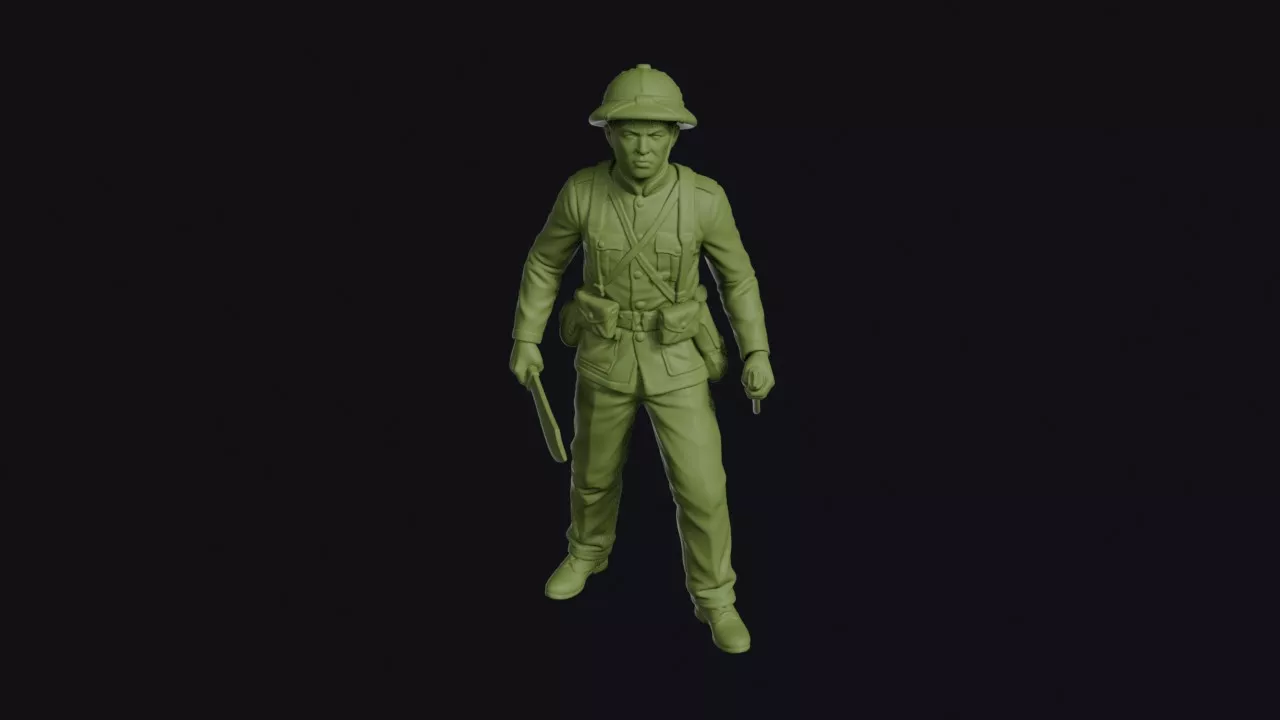 Philippine Revolutionary Standing with Drawn Bolo 3D print model