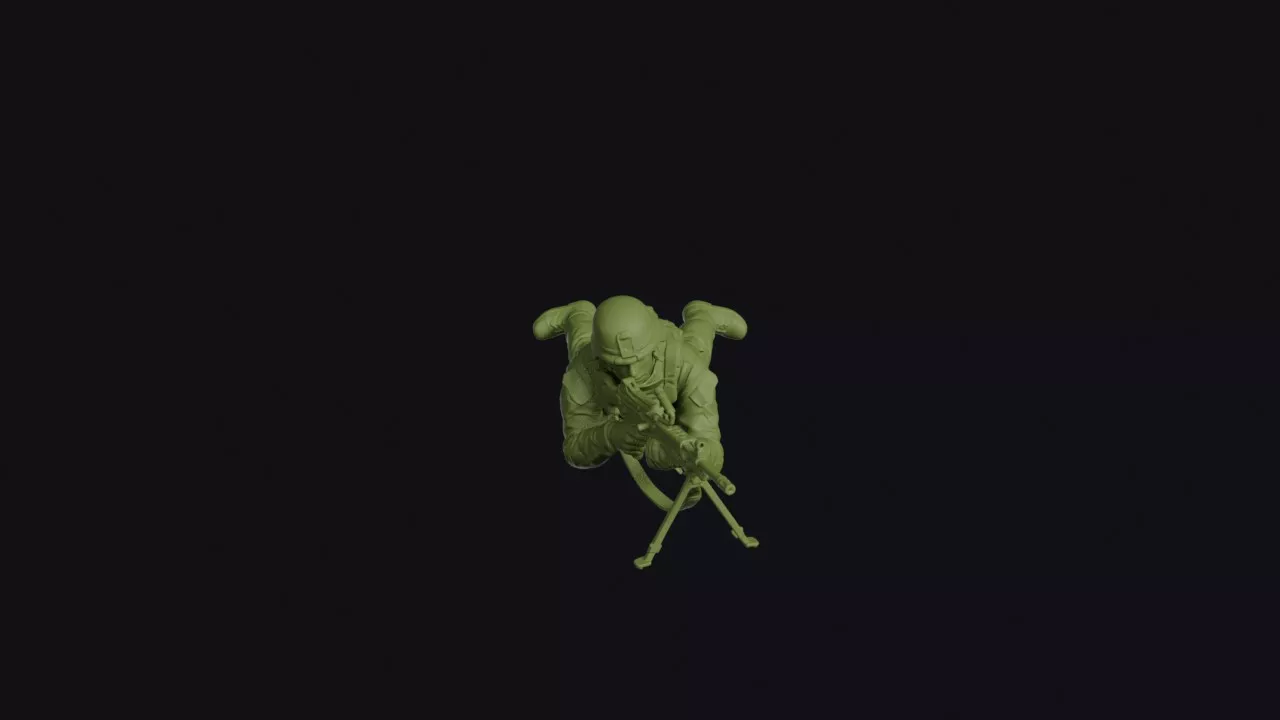 Modern Automatic Rifleman Prone 3D print model