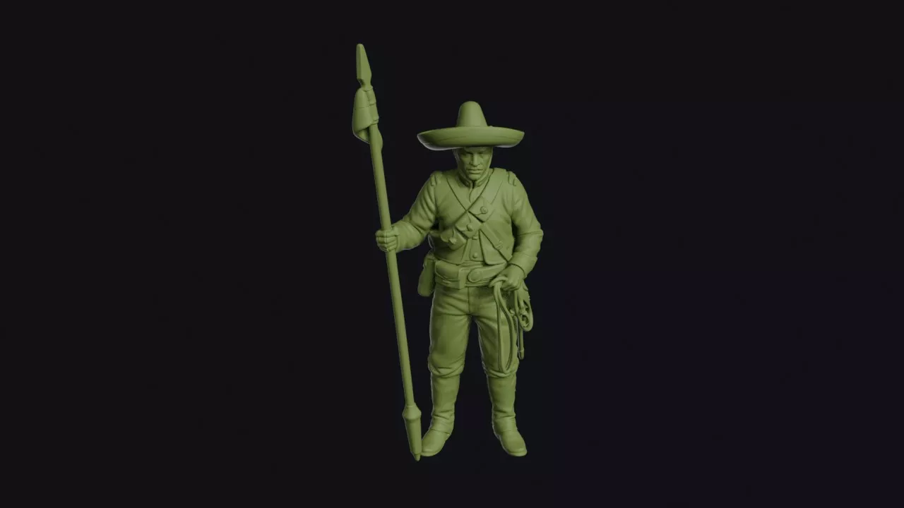 Mexican Presidial Lancer Dismounted with Upright Lance 3D print model