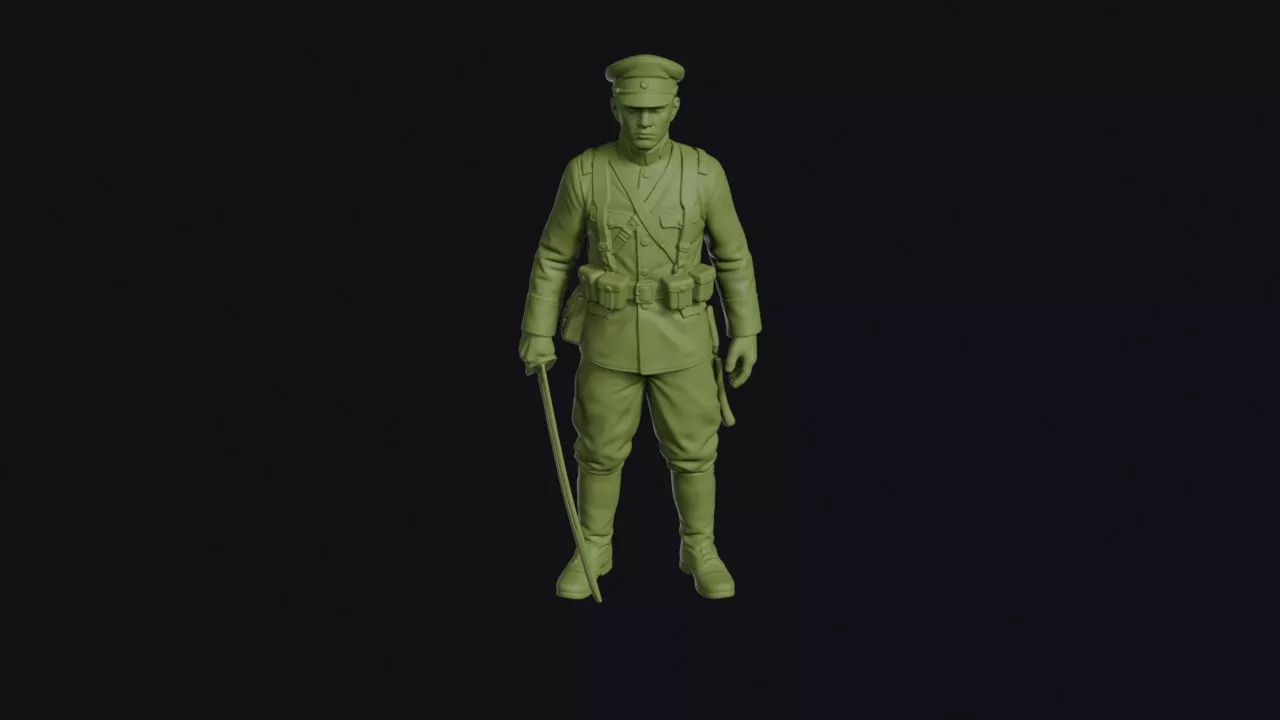 Japanese Cavalry Trooper Dismounted with a Lowered Sabre 3D print model