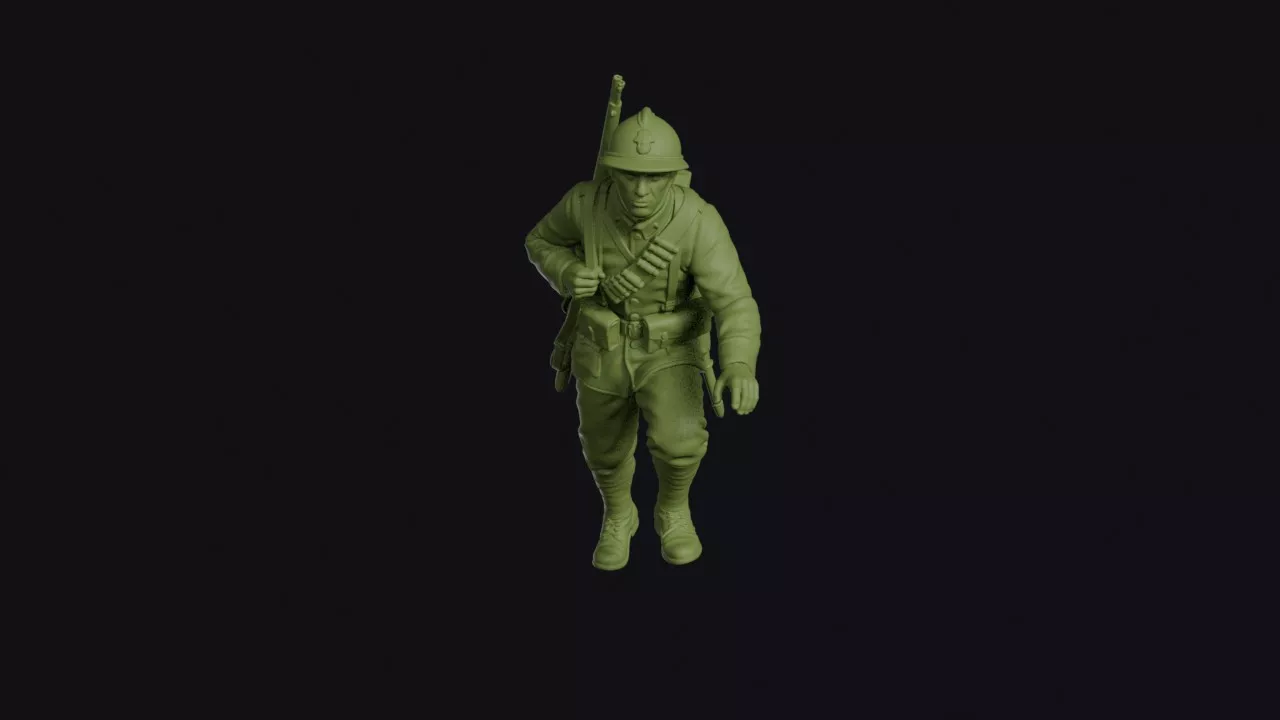 Italian Great War Infantryman Climbing with a Slung Rifle 3D print model