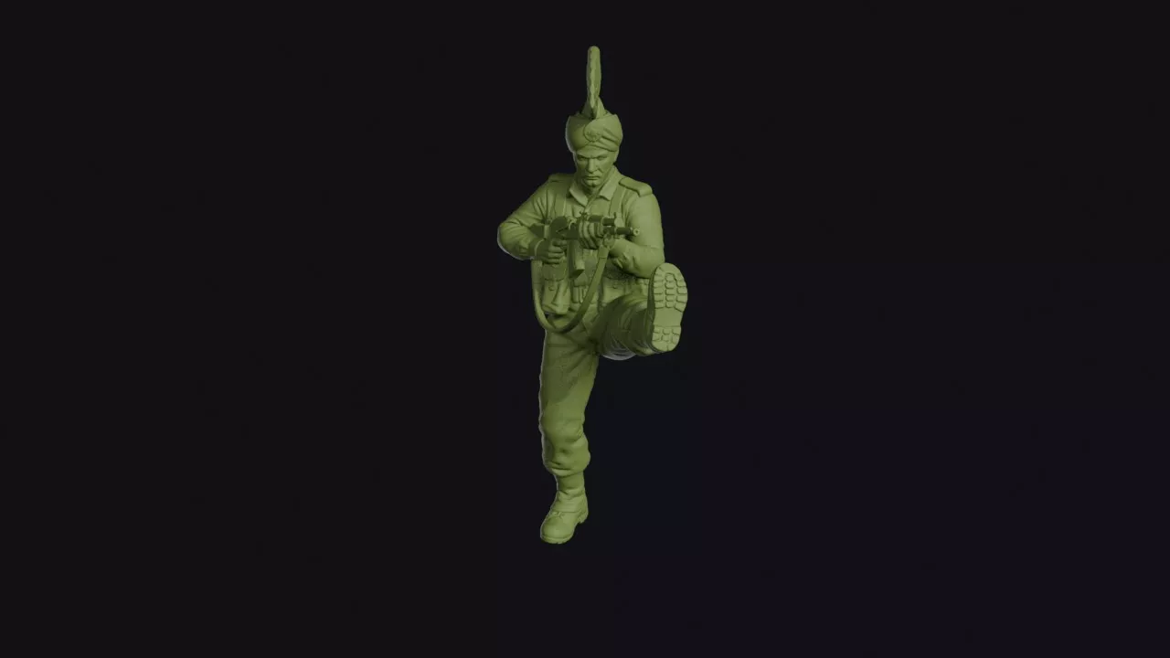 Indian Great War Cavalry Sowar Dismounted with an Upright Lance 3D print model