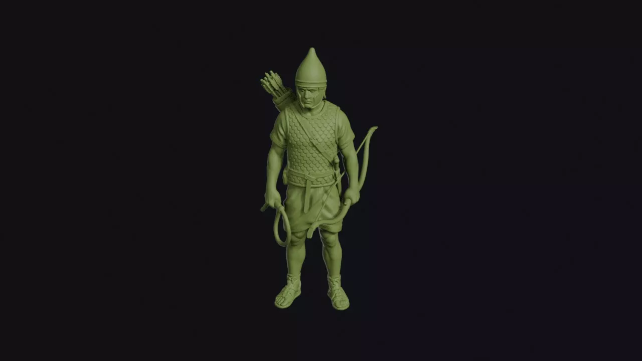 Hyksos Charioteer Standing with Composite Bow 3D print model