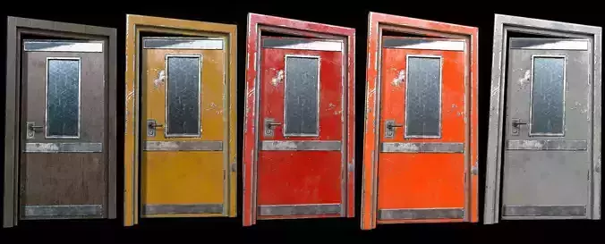 Industrial Doors 01 PBR Low-poly 3D model