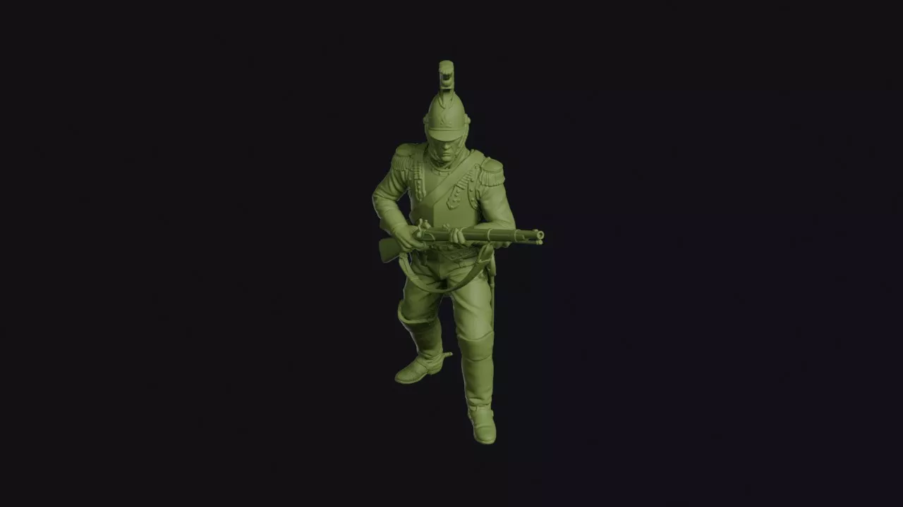 French Carabinier Dismounted with Brass Cuirass 3D print model