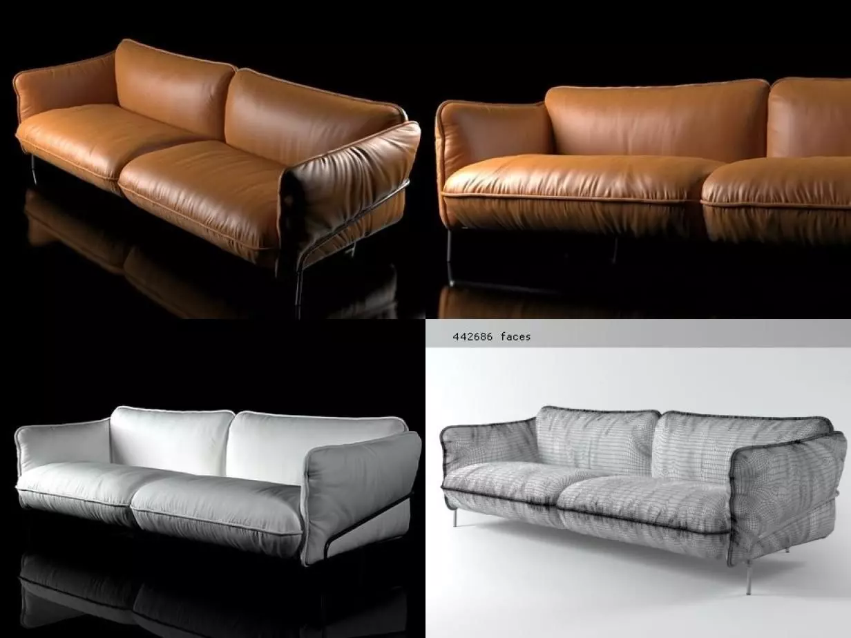Continental sofa 3D model_4
