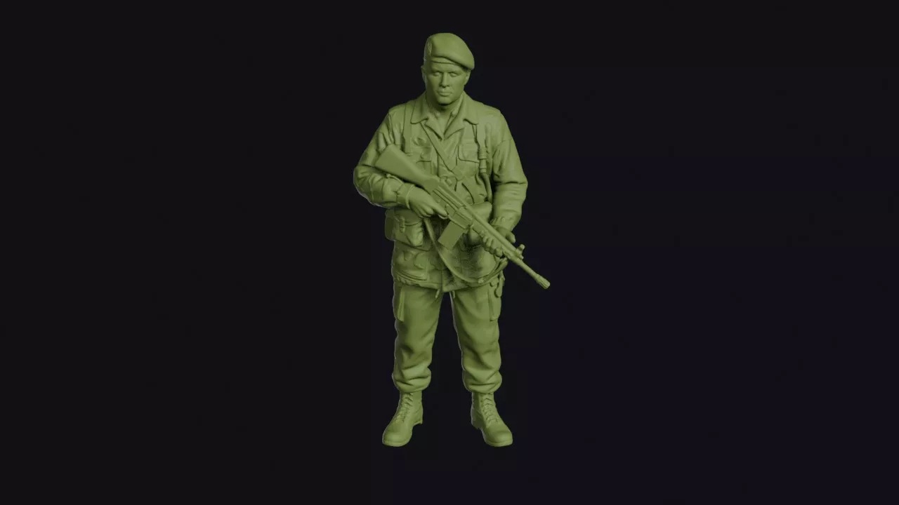 French Algeria Paratrooper at Rest in a Camouflage Smock 3D print model