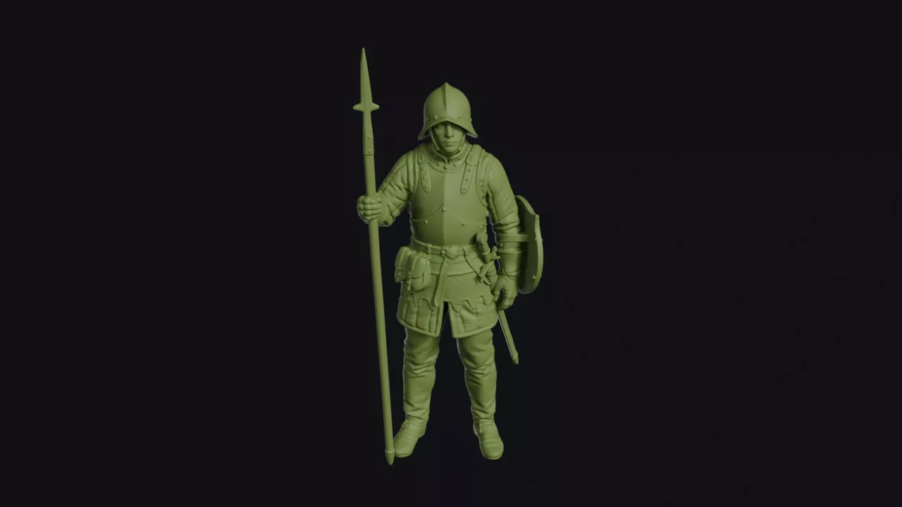 Florentine Militia Pikeman at Rest with Upright Pike 3D print model